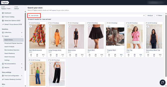 Search your store - Tagalys