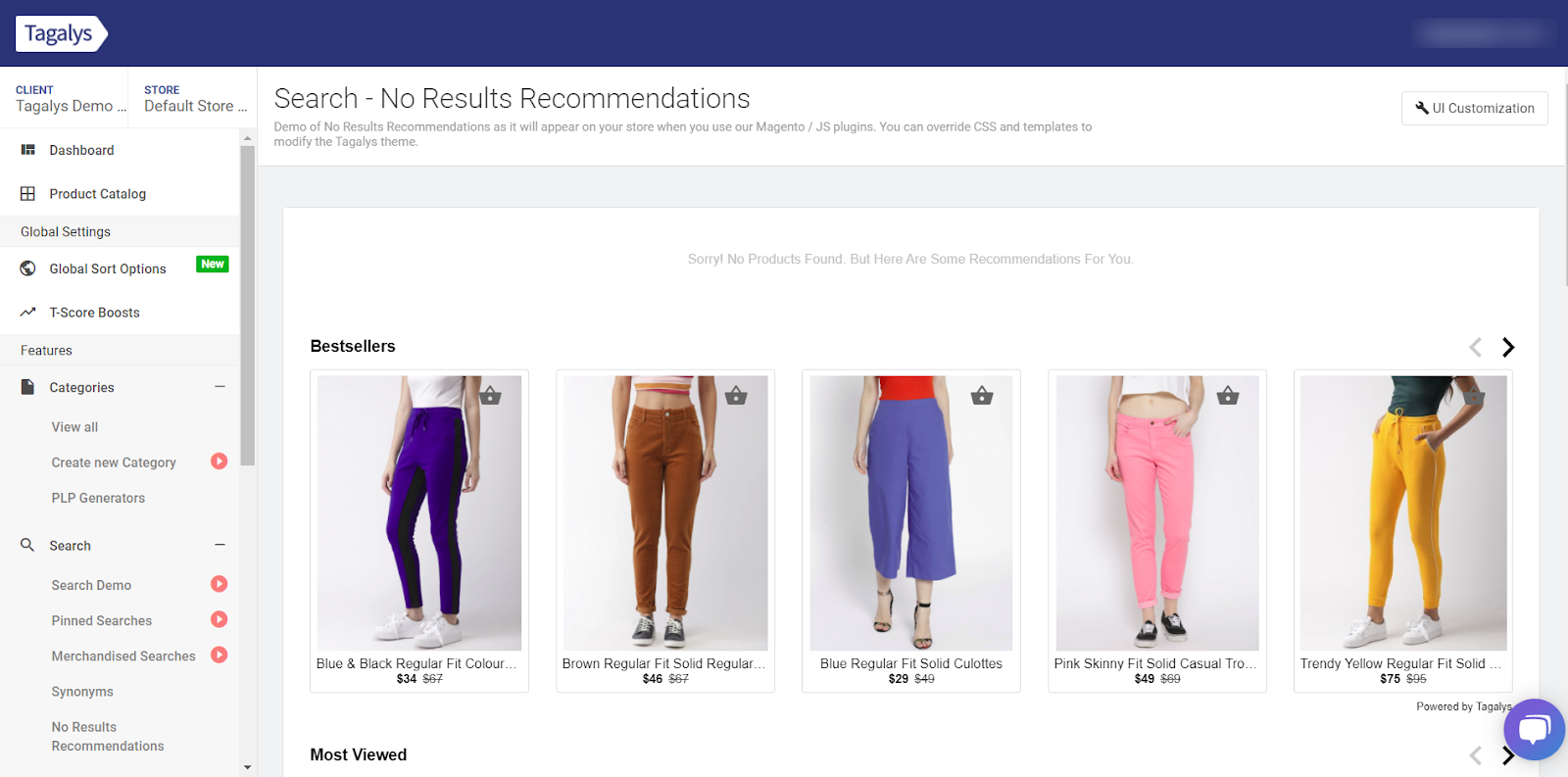 Order of widgets in No Results Recommendations