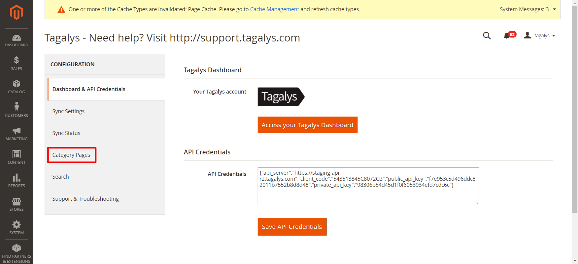 Enable all existing or future categories for merchandising on Tagslys. 